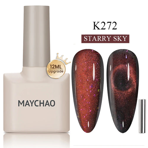 Maychao 12ml Cat Eye Gel Nail Polish Rainbow Effect