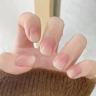 24pcs French Blue Pearl False Nails Set