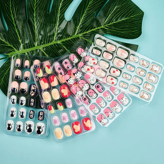  Children Press On Nails 24 Pcs Cute Fake Nails cashymart