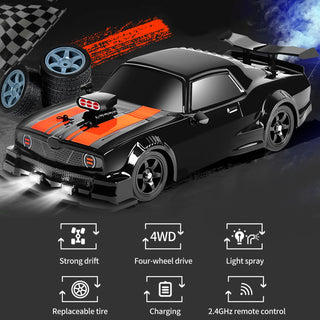  LED Smoke Drifting Remote Control Car - 4WD Fun for Kids! cashymart