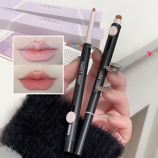  Waterproof Matte Lipliner Pencil with Brush Sexy Nude Brown cashymart