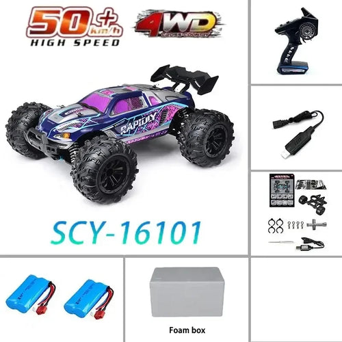 High-Speed 4x4 RC Monster Truck 70KM/H with LED Lights - 1:16 Scale