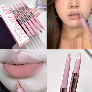  Nude Matte Lip Liner With Lip Brush Korean Natural Pink cashymart