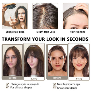  Real Human Hair Short Straight Bangs Extension cashymart