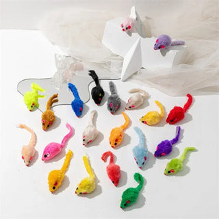  Interactive Catnip-Infused Faux Fur Mouse Toys - 3 to 200 Pcs Pack cashymart