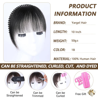  Real Human Hair Short Straight Bangs Extension cashymart