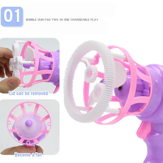  Summer Children's Electric Fan Bubble Gun Machine Water Toys cashymart