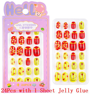  Children Press On Nails 24 Pcs Cute Fake Nails cashymart