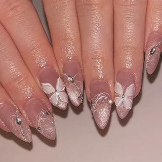 24 Pcs Matte Almond False Nails Set