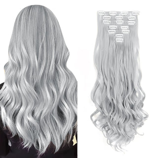  Clip In Hair Extensions 7 PCS 22 Inch Wavy Curly Synthetic Hair Pieces cashymart