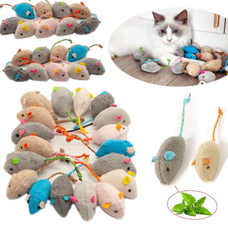  Colorful Catnip-Infused Plush Mice Toys cashymart