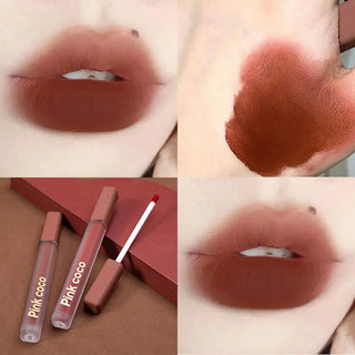  Pink Coco Light Satin Powder Lip Glaze Longlasting Matte Velvet cashymart