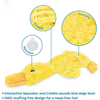  Squeaky Yellow Duck Plush Toy for Chewing and Interactive Fun cashymart