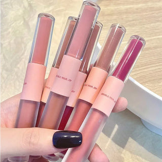  1PC Double Head Waterproof Lip Gloss Matte Velvet Lipgloss cashymart