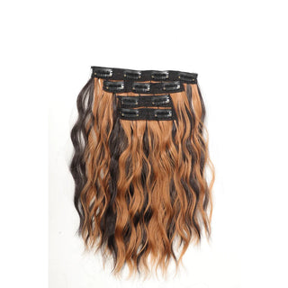  Short Honey Gold Wavy Hair Extensions Set cashymart