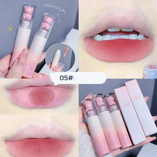  Cute Bear Matte Muse Lip Mud Long Lasting Lipgloss Velvet Mist cashymart