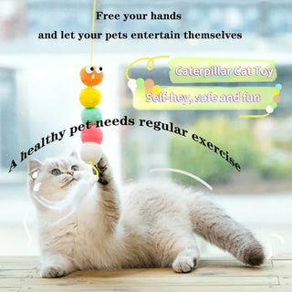  Interactive Caterpillar & Dragonfly Cat Toy with Rebound Bell cashymart