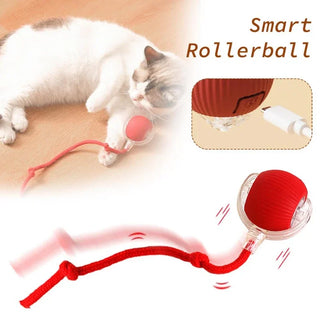  Interactive Rechargeable Cat Toy Ball with Rolling Tail and Sound cashymart