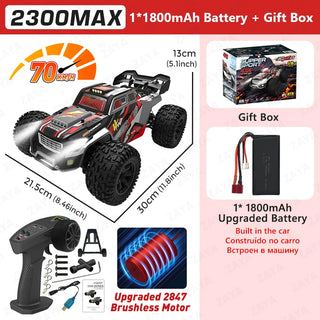  High-Speed 1:16 4WD RC Drift Monster Truck with LED Remote Control cashymart