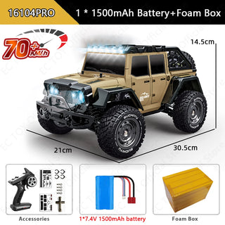  High-Speed 1:16 Brushless 4WD Off-Road RC Truck - 70KM/H Adventure cashymart