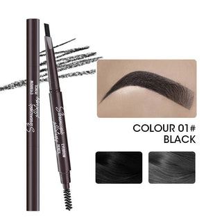  Natural Brown Waterproof Eyebrow Pencil With Brush For Precise Brows cashymart