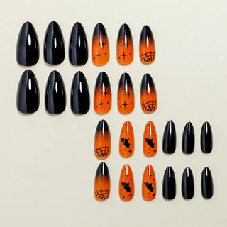  Halloween Bat & Spider Web Press-On Nails cashymart