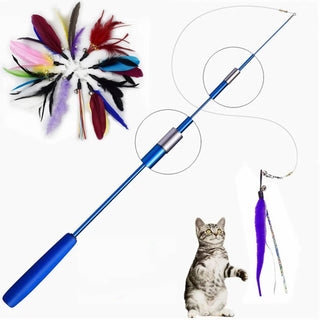  Interactive Feather Cat Teaser Wand cashymart