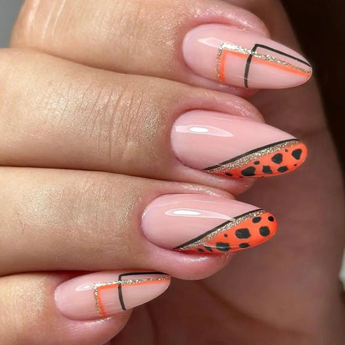 24Pcs Long Almond False Nails Set DIY Manicure