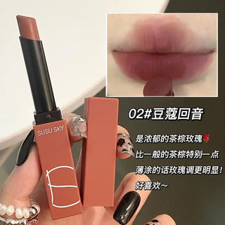  Hot SUSU SKY Matte Lipstick Small Red Tube Nonstick Rose cashymart