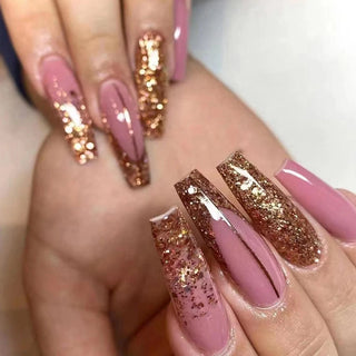  Glam Pink Cow Coffin Nails cashymart