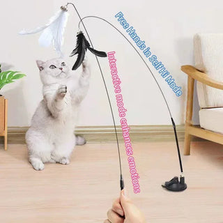  Suction Cup Interactive Feather Cat Teaser Wand for Endless Fun cashymart