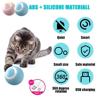  Smart 360° Rotating Cat & Dog Toy Ball cashymart