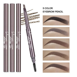  Natural Brown Waterproof Eyebrow Pencil With Brush For Precise Brows cashymart