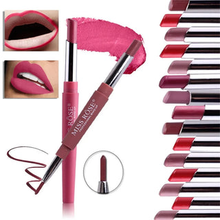  8 Colors Double Opening Lipstick Waterproof Lip Makeup Tools cashymart