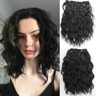  Short Honey Gold Wavy Hair Extensions Set cashymart