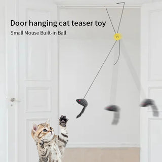  Hanging Plush Mouse Cat Toy - Interactive Door Frame Fun! cashymart