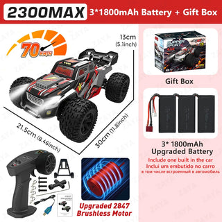  High-Speed 1:16 4WD RC Drift Monster Truck with LED Remote Control cashymart