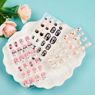  Children Press On Nails 24 Pcs Cute Fake Nails cashymart