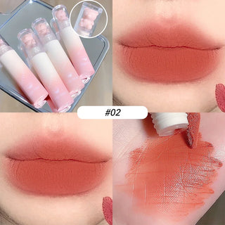  Cute Bear Velvet Lip Gloss Chestnut Red-brown Korean Lipstick cashymart