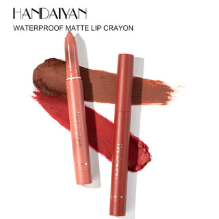  HANDAIYAN 12 Colors Crayon Lipstick High Pigment Velvet Lip Liner cashymart