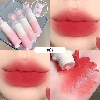  Cute Bear Velvet Lip Gloss Chestnut Red-brown Korean Lipstick cashymart