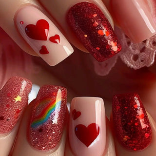 24pcs Flower Design Press On Nails Set