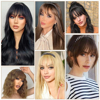  Real Human Hair Short Straight Bangs Extension cashymart