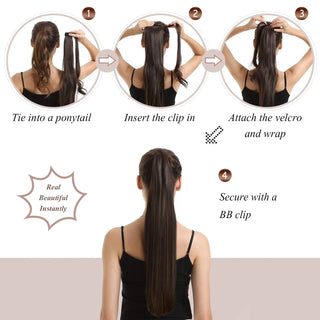 Synthetic Straight Long Ponytail Extensions