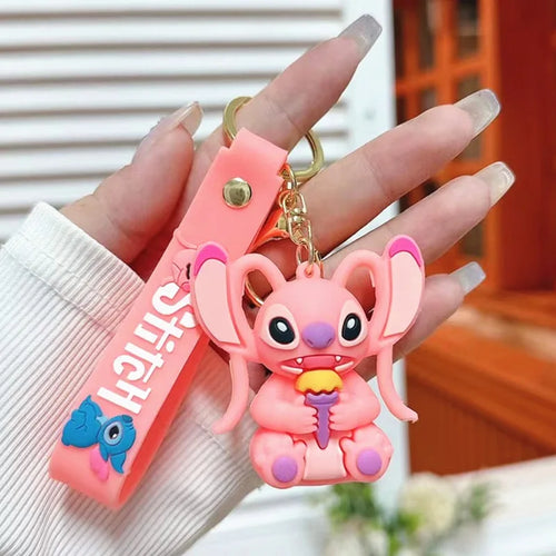 Anime Disney Keychain Mickey Minnie Lilo Stitch