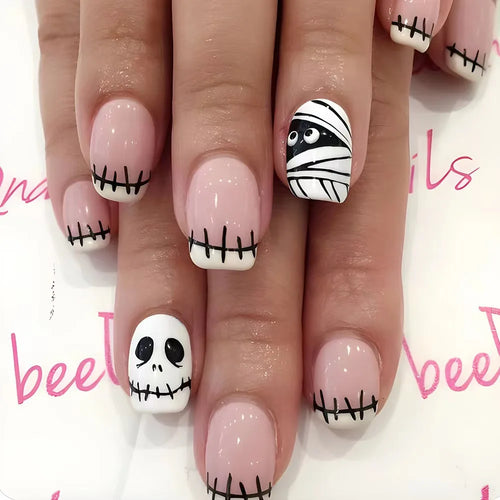  Scary Skull Halloween Press-On Nails cashymart