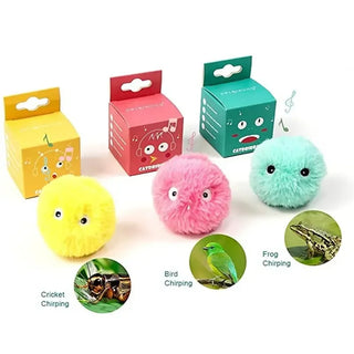  Plush Interactive Cat Toy Ball with Sounds for Playful Kittens cashymart