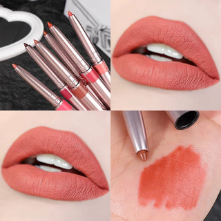  Waterproof Matte Lipliner Pencil with Brush Sexy Nude Brown cashymart