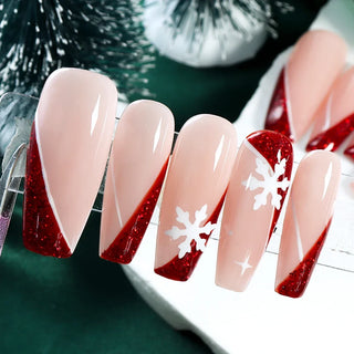  Festive Snowflake Press-On Nails cashymart