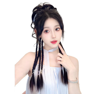  Chinese Flower Bud Synthetic Wig Hairpiece cashymart